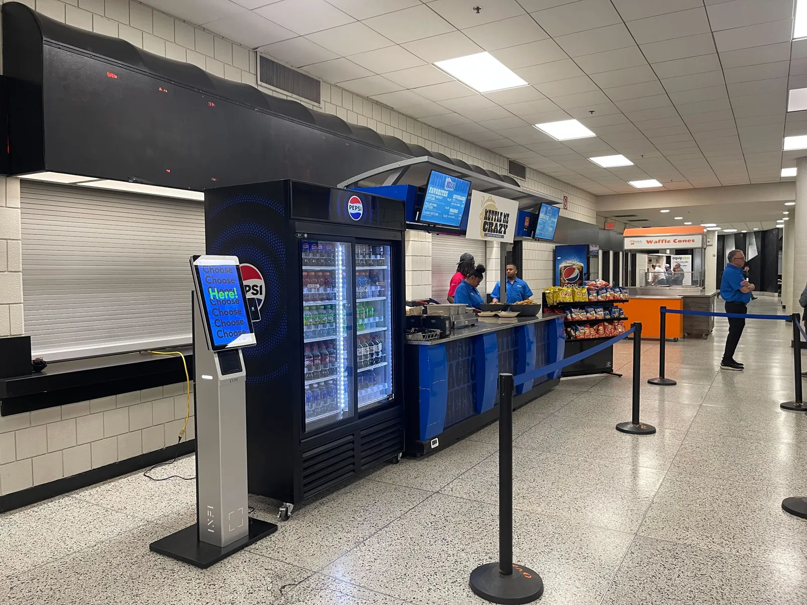 Stadium concessions running INFI kiosks